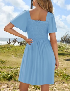 Foto 4 | Vestido Zesica Para Mujer, Verano 2025, Casual, Con Mangas Onduladas - Venta Internacional.