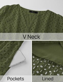 Foto 7 | Vestido Largo Zesica 2025 De Verano Con Manga Corta Y Cuello En V Para Mujer - Venta Internacional.