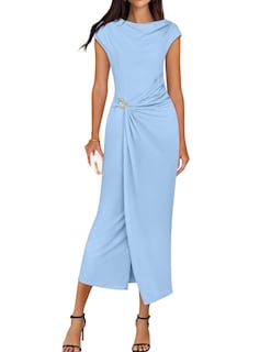 Foto 1 | Vestido Zesica 2025 De Verano Para Mujer, Cuello Alto, Ajustado, Midi, Talla S - Venta Internacional.