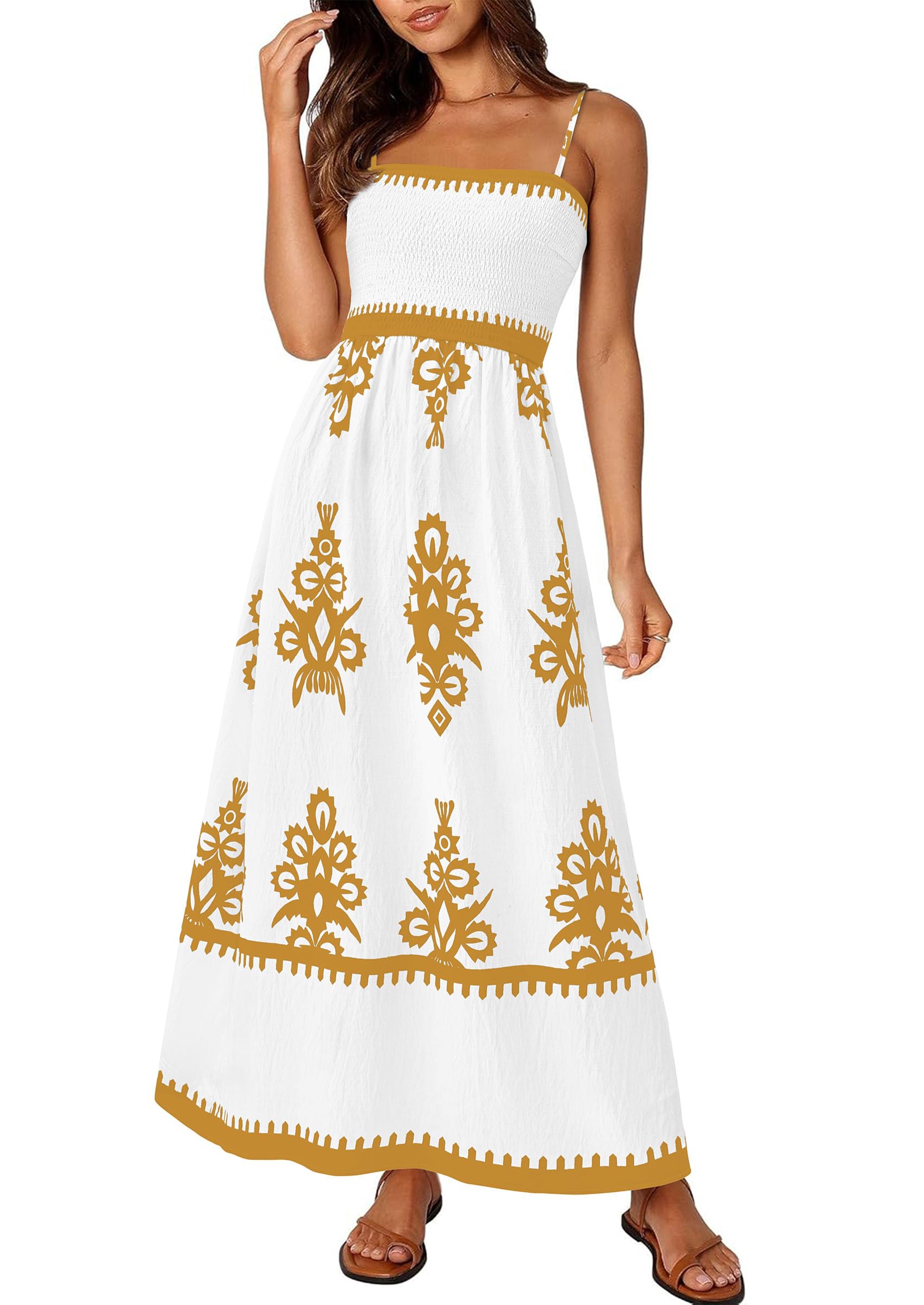 Foto 1 | Vestido De Verano Prettygarden Vestido De Verano Con Estampado Floral Para Mujer, Color Blanco S - Venta Internacional.