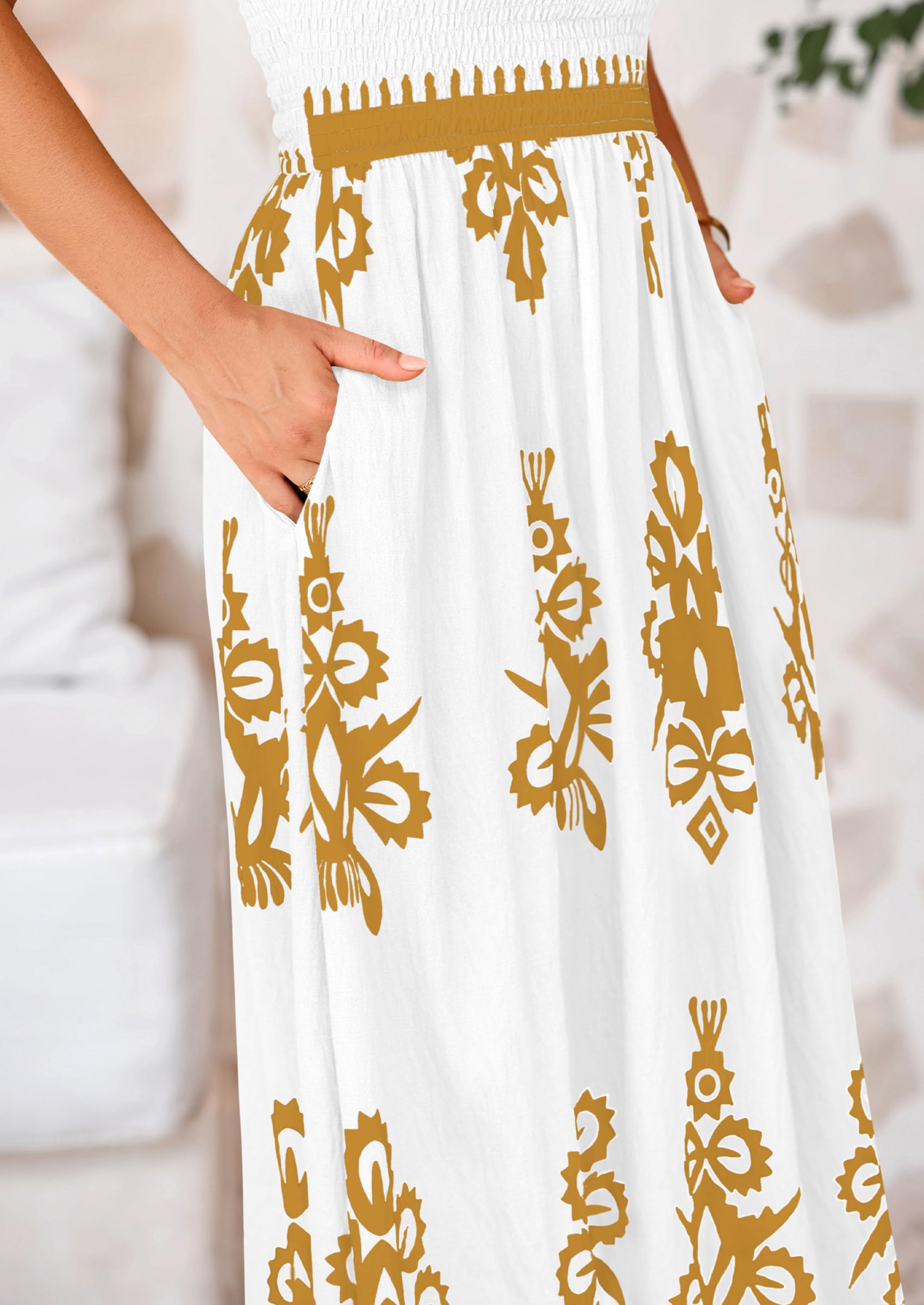 Foto 6 pulgar | Vestido De Verano Prettygarden Vestido De Verano Con Estampado Floral Para Mujer, Color Blanco S - Venta Internacional.