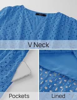 Foto 7 | Vestido Largo Zesica 2025 De Verano Con Manga Corta Y Cuello En V Para Mujer - Venta Internacional.
