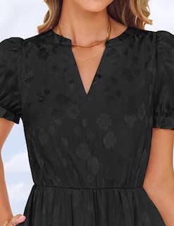 Foto 6 | Vestido Zesica Para Mujer, Verano 2025, Manga Corta, Cuello En V - Venta Internacional.