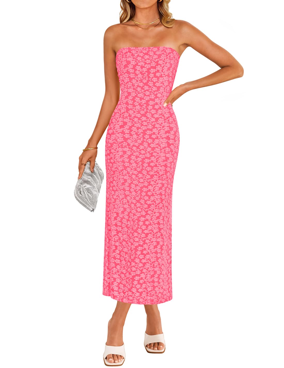 Foto 2 pulgar | Vestido Ajustado Zesica 2025 Para Verano, Estilo Bohemio Y Floral, Con Hombros Descubiertos - Venta Internacional.