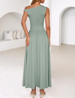 Foto 4 | Vestido Largo Zesica Summer 2025 Con Un Solo Hombro Casual Para Mujer - Venta Internacional.