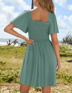 Foto 4 | Vestido Zesica 2025 Summer Casual Mini Verde Para Mujer - Venta Internacional.