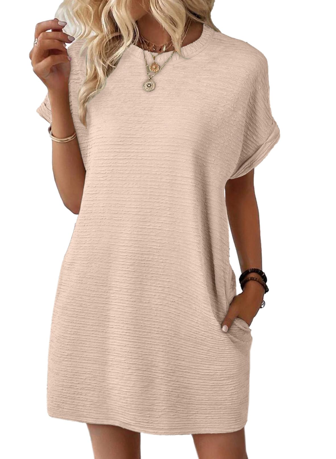 Foto 1 | Vestido De Verano Evaless 2025 Fashion De Manga Corta Con Bolsillos - Venta Internacional.