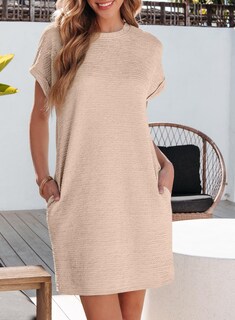 Foto 5 | Vestido De Verano Evaless 2025 Fashion De Manga Corta Con Bolsillos - Venta Internacional.
