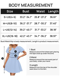 Foto 6 | Vestido Zesica De Verano De Manga Corta Con Lazo En La Parte Delantera Mini Azul Para Mujer - Venta Internacional.