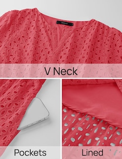 Foto 7 | Vestido Largo Zesica 2025 De Verano Con Manga Corta Y Cuello En V Para Mujer - Venta Internacional.