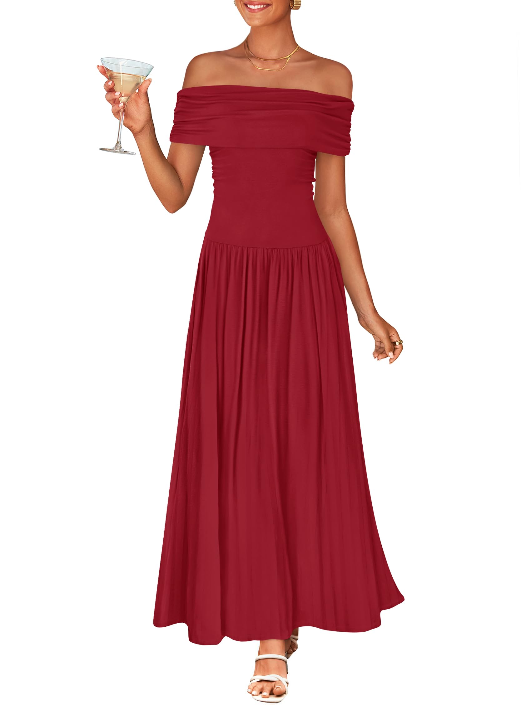 Foto 2 pulgar | Vestido Largo Zesica 2025 Sin Mangas Con Hombros Descubiertos Para Mujer - Venta Internacional.