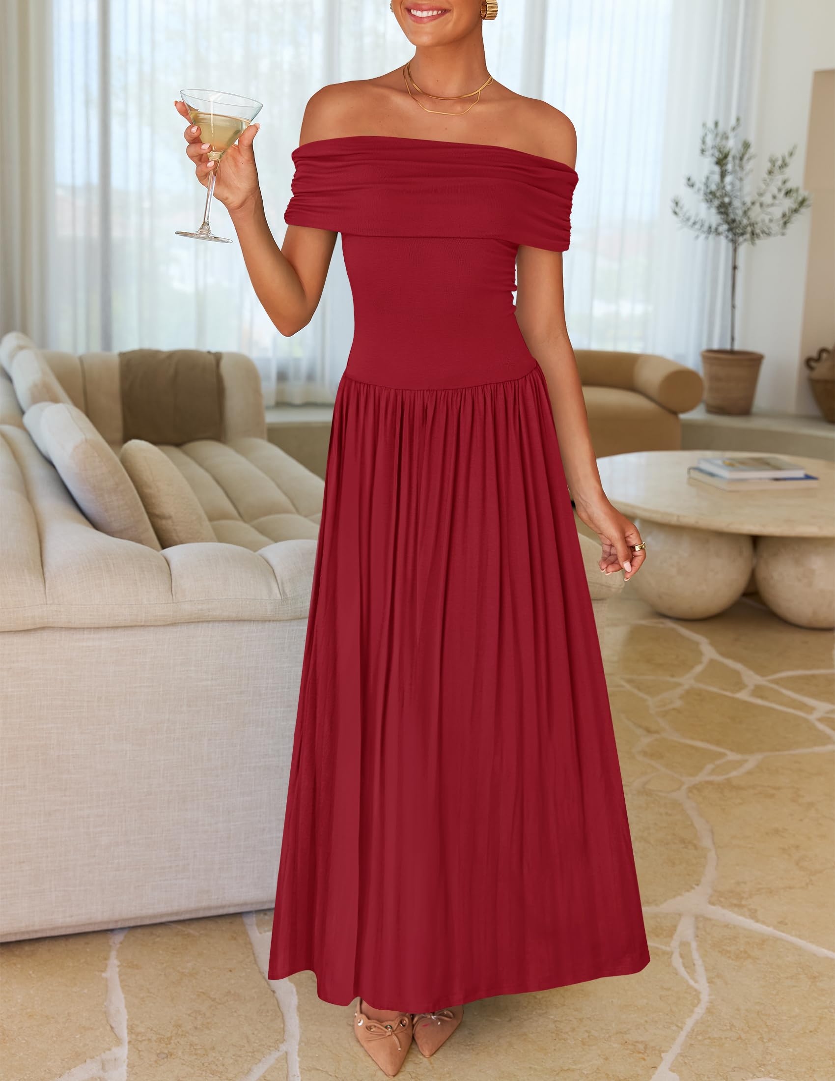 Foto 2 | Vestido Largo Zesica 2025 Sin Mangas Con Hombros Descubiertos Para Mujer - Venta Internacional.
