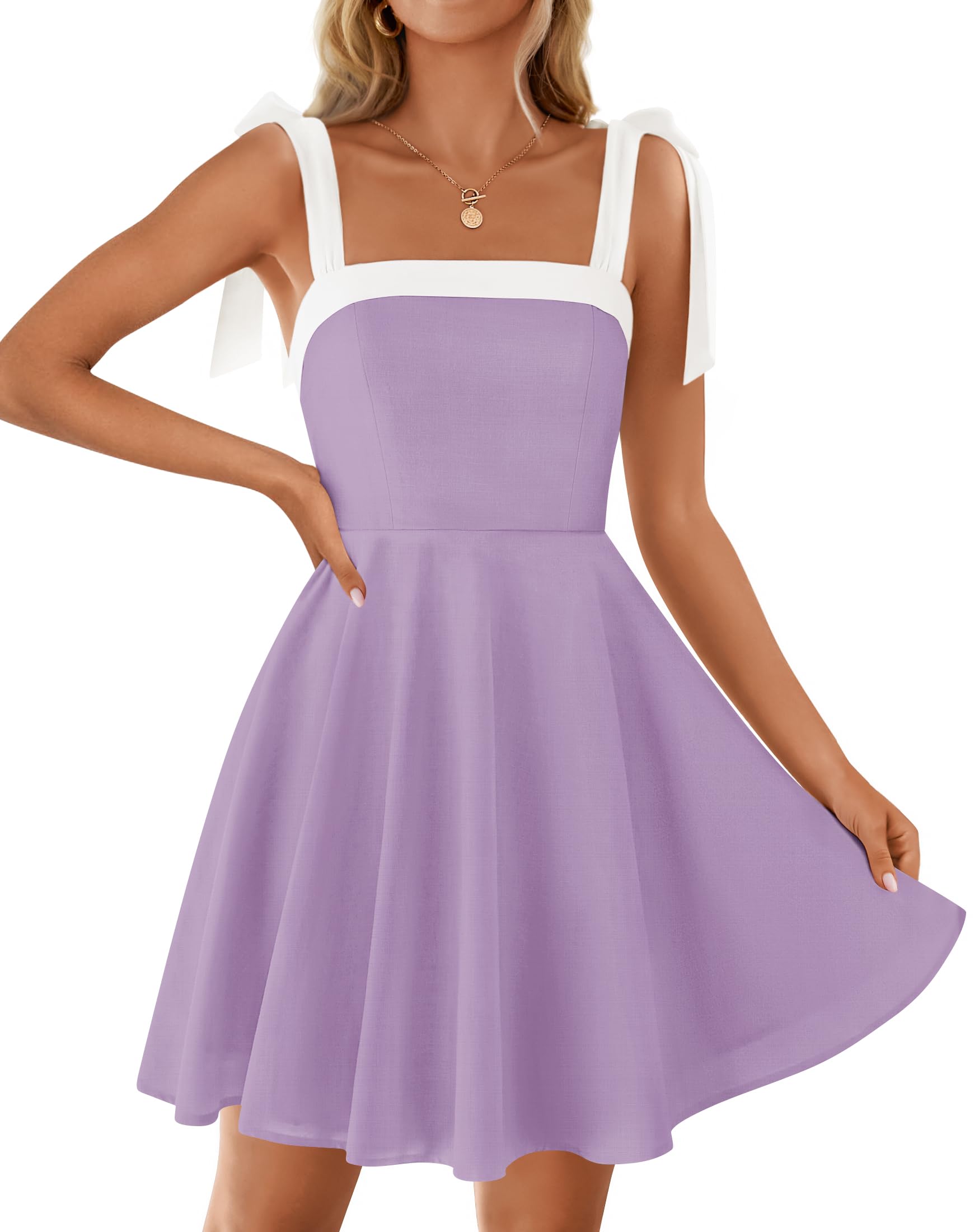 Foto 2 pulgar | Vestido Zesica Para Mujer, Estilo Bohemio, Verano 2025, Cuello Cuadrado, Morado - Venta Internacional.