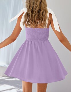 Foto 4 | Vestido Zesica Para Mujer, Estilo Bohemio, Verano 2025, Cuello Cuadrado, Morado - Venta Internacional.