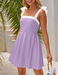 Foto 7 | Vestido Zesica Para Mujer, Estilo Bohemio, Verano 2025, Cuello Cuadrado, Morado - Venta Internacional.