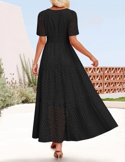 Foto 5 | Vestido Largo Zesica 2025 De Verano Con Manga Corta Y Cuello En V Para Mujer - Venta Internacional.