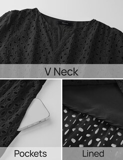 Foto 7 | Vestido Largo Zesica 2025 De Verano Con Manga Corta Y Cuello En V Para Mujer - Venta Internacional.