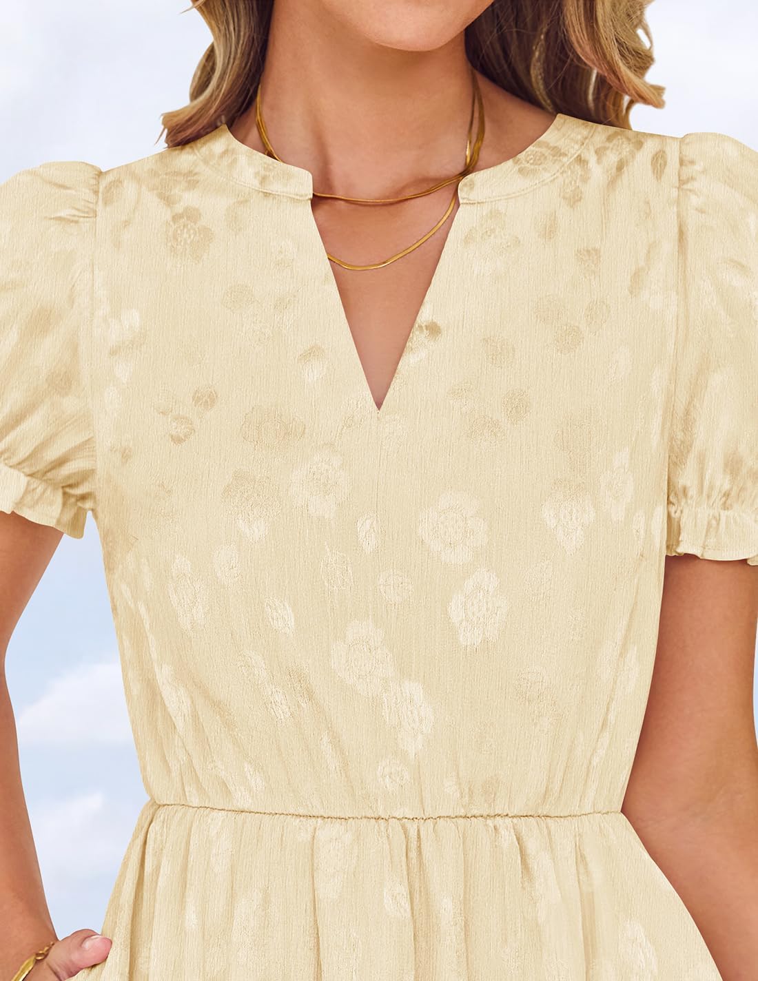 Foto 7 pulgar | Vestido Zesica De Manga Corta Con Estampado De Verano 2025 Para Mujer - Venta Internacional.