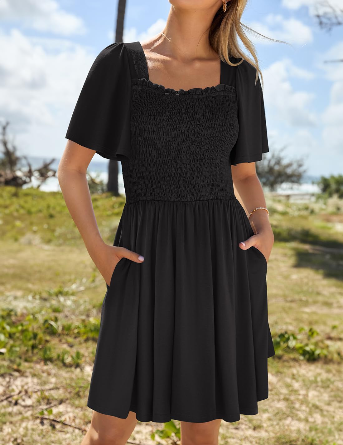 Foto 3 pulgar | Vestido Zesica 2025, Casual, De Verano, Con Mangas Onduladas Para Mujer - Venta Internacional.