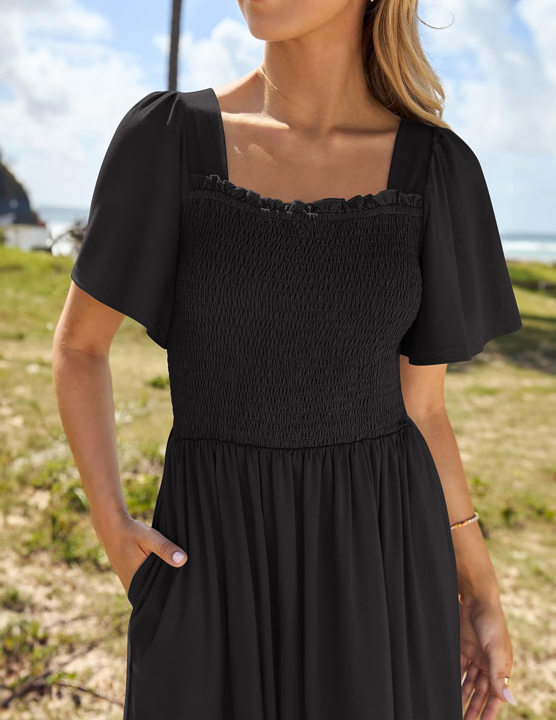 Foto 4 pulgar | Vestido Zesica 2025, Casual, De Verano, Con Mangas Onduladas Para Mujer - Venta Internacional.