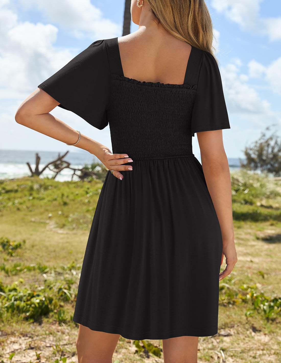 Foto 5 pulgar | Vestido Zesica 2025, Casual, De Verano, Con Mangas Onduladas Para Mujer - Venta Internacional.