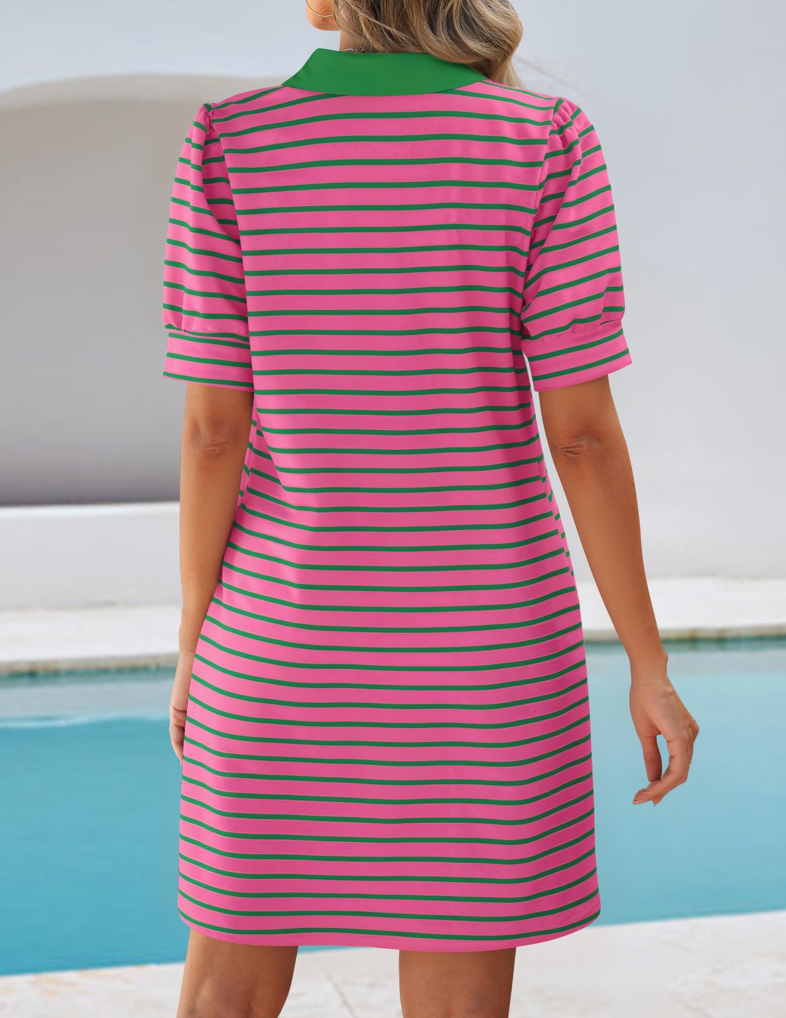 Foto 5 pulgar | Vestido Zesica Minivestido Casual De Verano A Rayas 2025 Para Mujer - Venta Internacional.