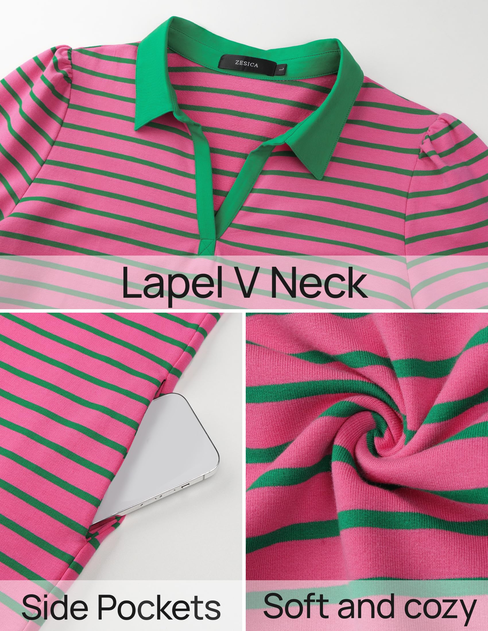 Foto 6 pulgar | Vestido Zesica Minivestido Casual De Verano A Rayas 2025 Para Mujer - Venta Internacional.