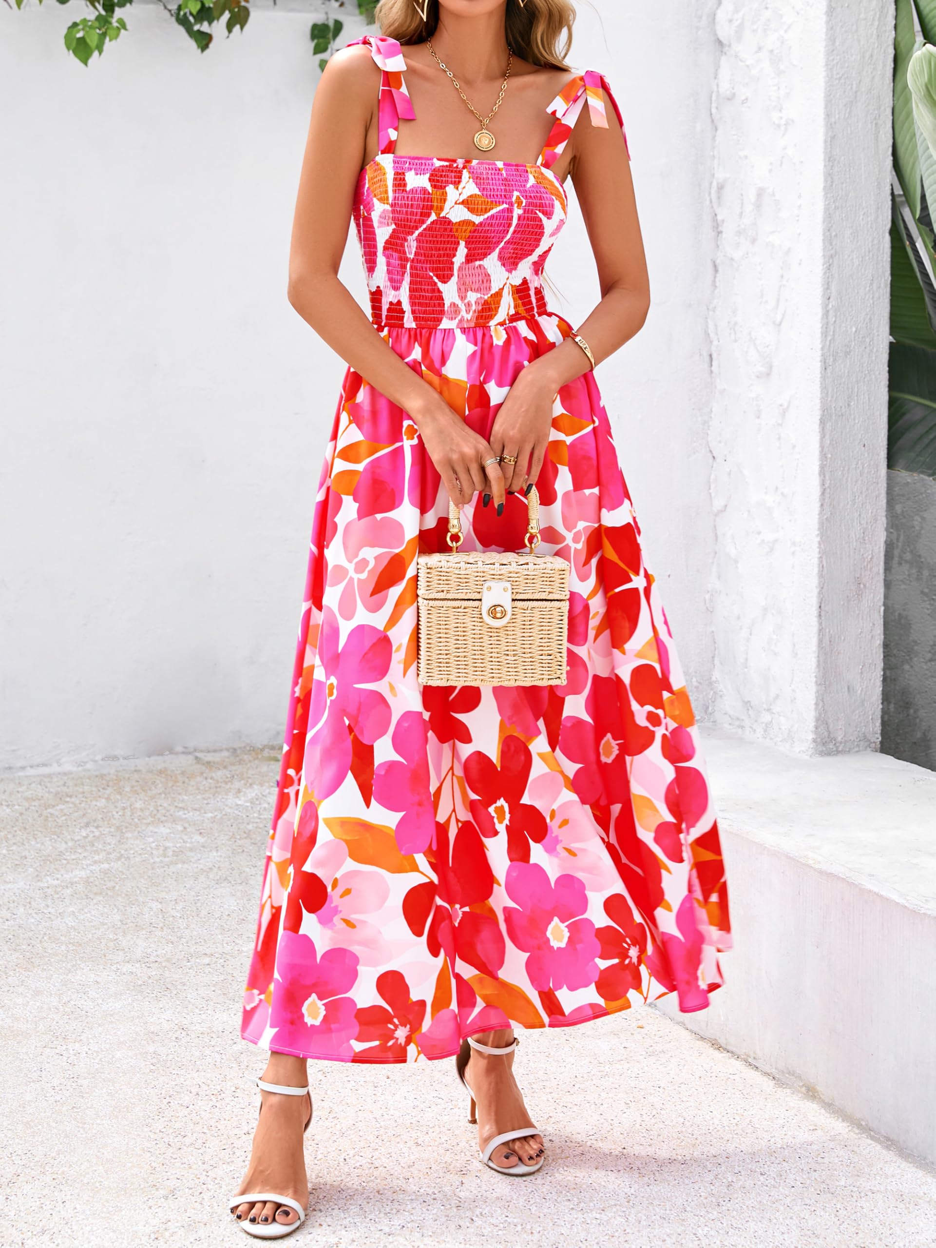 Foto 3 pulgar | Vestido De Verano Prettygarden Maxi Floral Sin Mangas Para Mujer - Venta Internacional.