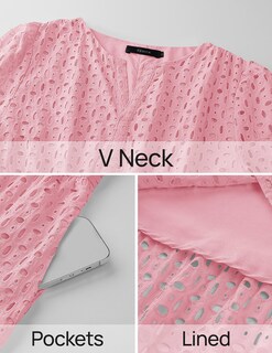 Foto 7 | Vestido Largo Zesica 2025 De Verano Con Manga Corta Y Cuello En V Para Mujer - Venta Internacional.