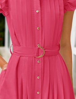 Foto 5 | Vestido Midi Zesica 2025 Para Verano, Estilo Bohemio, Con Botones, Cuello En V Y Bolsillos - Venta Internacional.