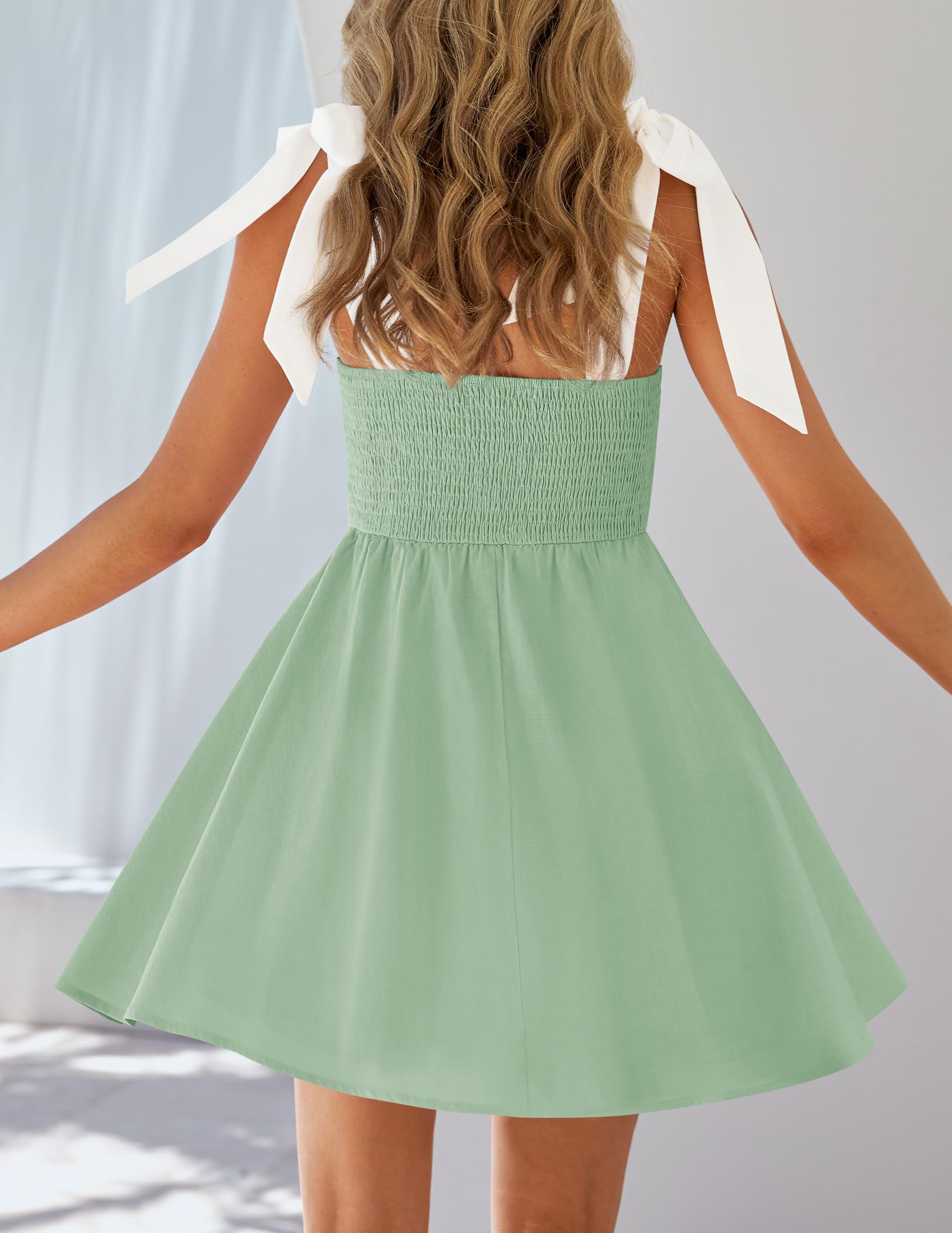 Foto 5 pulgar | Vestido Zesica Mini Con Cuello Cuadrado, Estilo Bohemio, Verano 2025, Para Mujer - Venta Internacional.