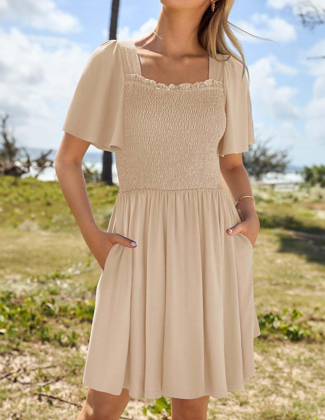 Foto 3 pulgar | Vestido Zesica 2025, Casual, De Verano, Con Mangas Onduladas Para Mujer - Venta Internacional.