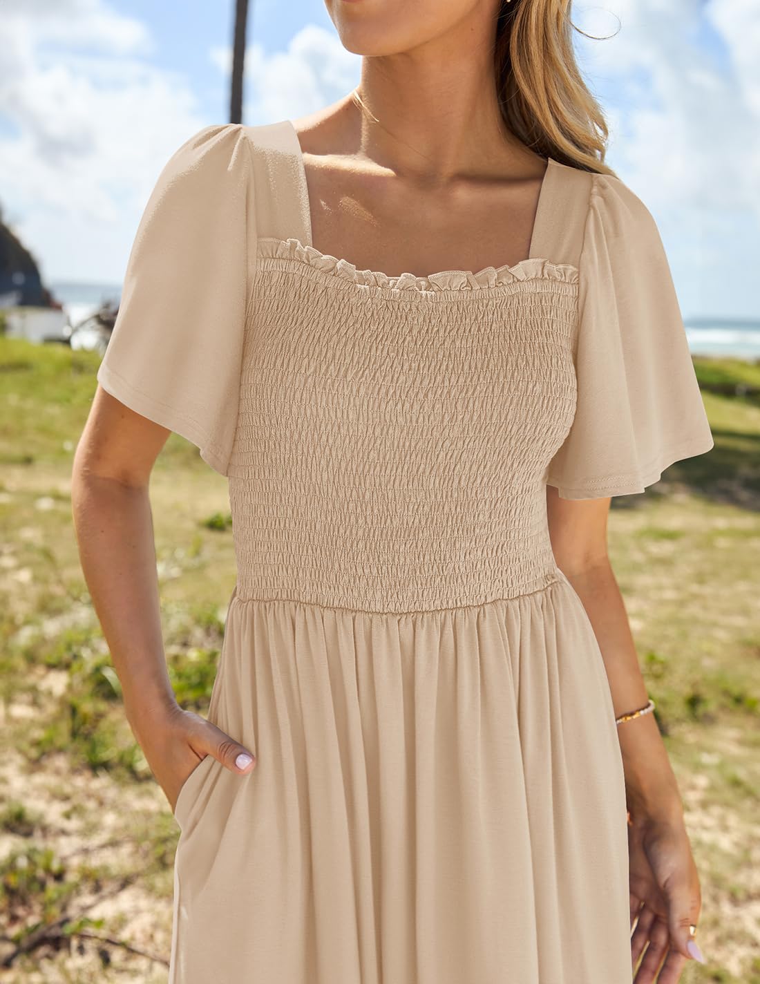 Foto 4 pulgar | Vestido Zesica 2025, Casual, De Verano, Con Mangas Onduladas Para Mujer - Venta Internacional.