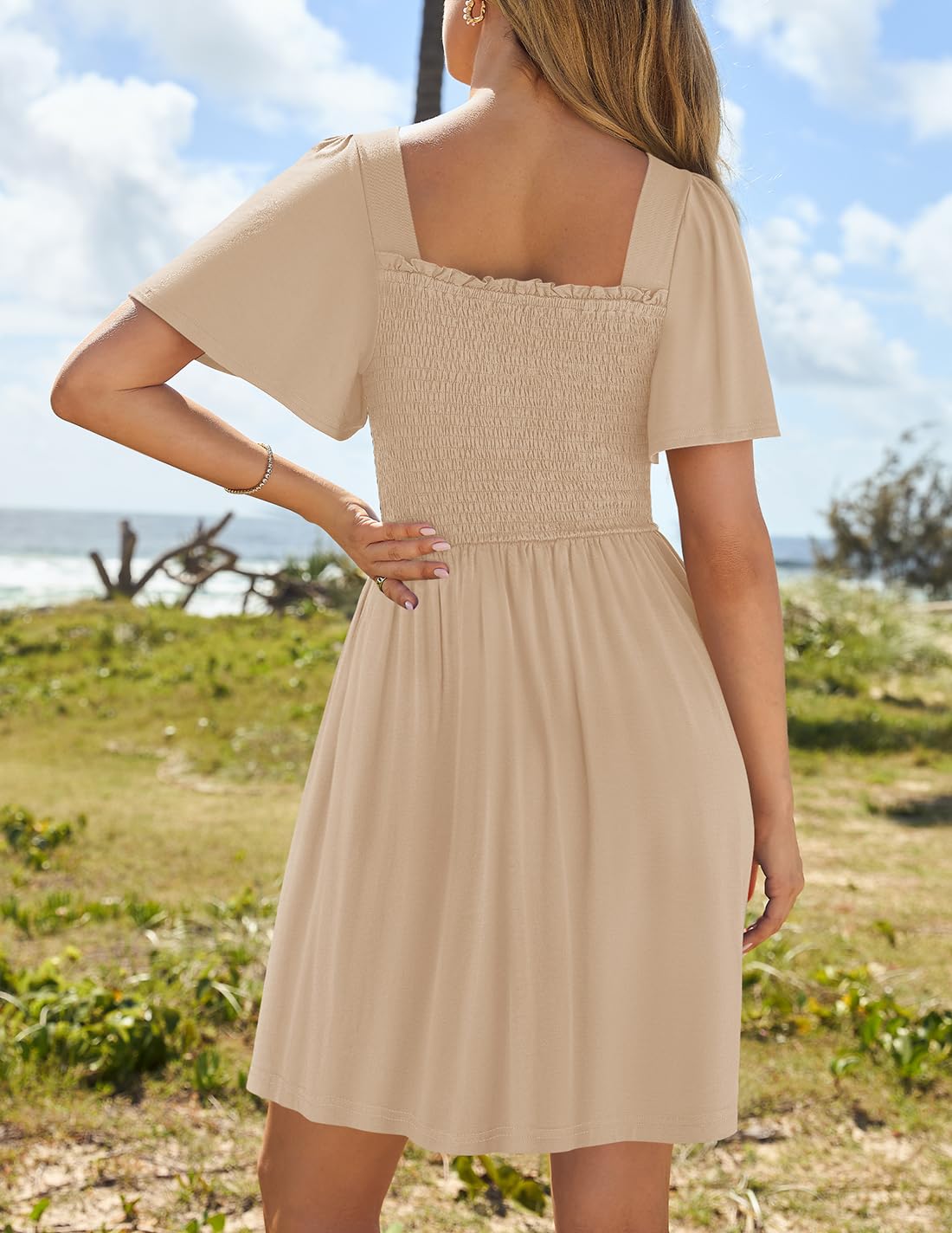 Foto 5 pulgar | Vestido Zesica 2025, Casual, De Verano, Con Mangas Onduladas Para Mujer - Venta Internacional.