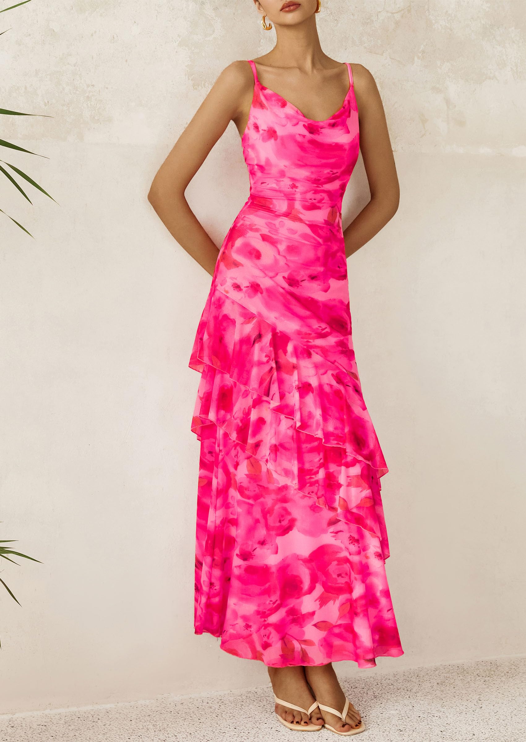 Foto 8 pulgar | Vestido Largo Prettygarden 2025 Con Estampado Floral De Verano Para Mujer - Venta Internacional.
