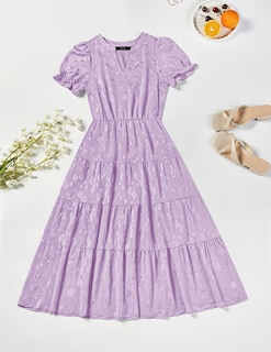 Foto 7 | Vestido Zesica Para Mujer, Verano 2025, Manga Corta, Manga Corta, Color Morado - Venta Internacional.