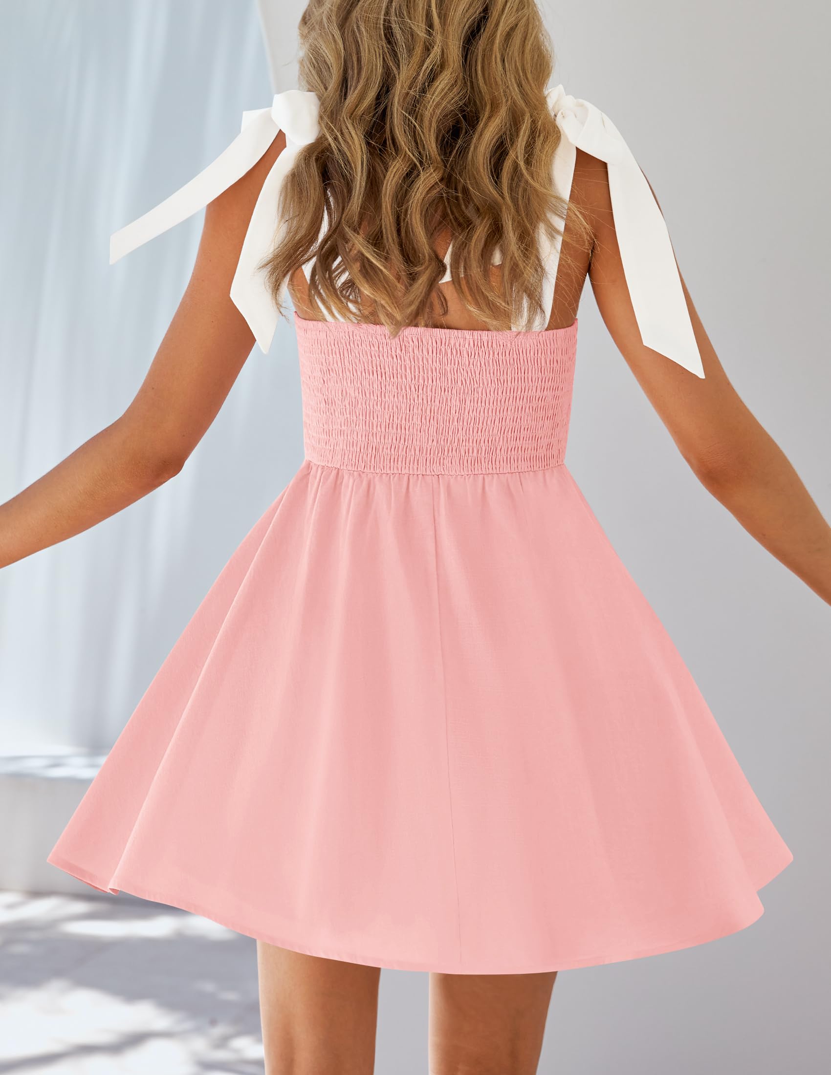 Foto 5 pulgar | Vestido Zesica 2025, Estilo Bohemio, Cuello Cuadrado, Color Rosa, Talla L - Venta Internacional.