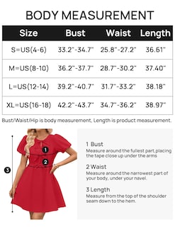 Foto 6 | Vestido Zesica De Verano De Manga Corta Con Lazo En La Parte Delantera Mini Rojo Para Mujer - Venta Internacional.