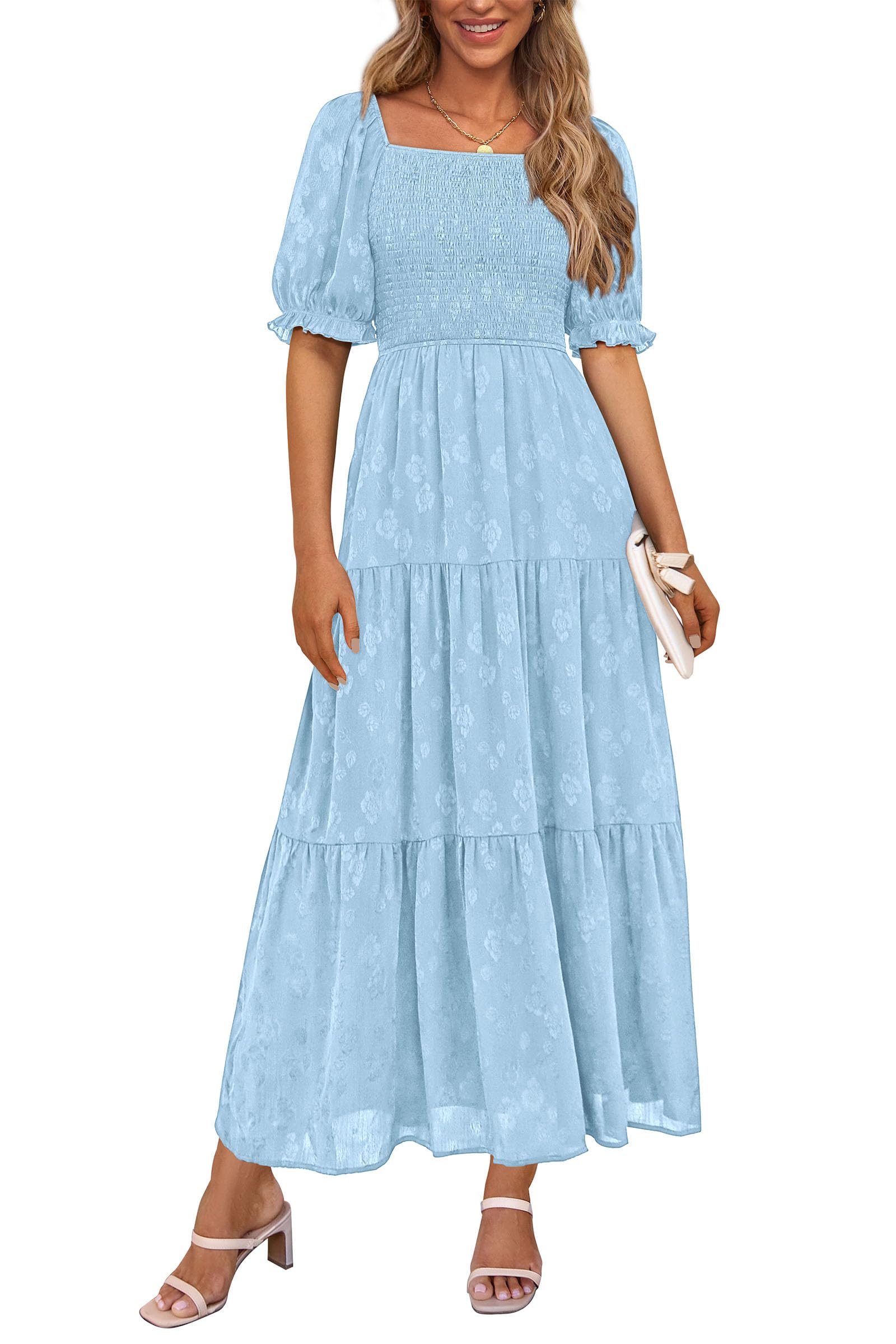 Foto 1 | Vestido Midi Prettygarden Para Mujer, Estampado Floral, Estampado En Forma De A, Para Mujer - Venta Internacional.
