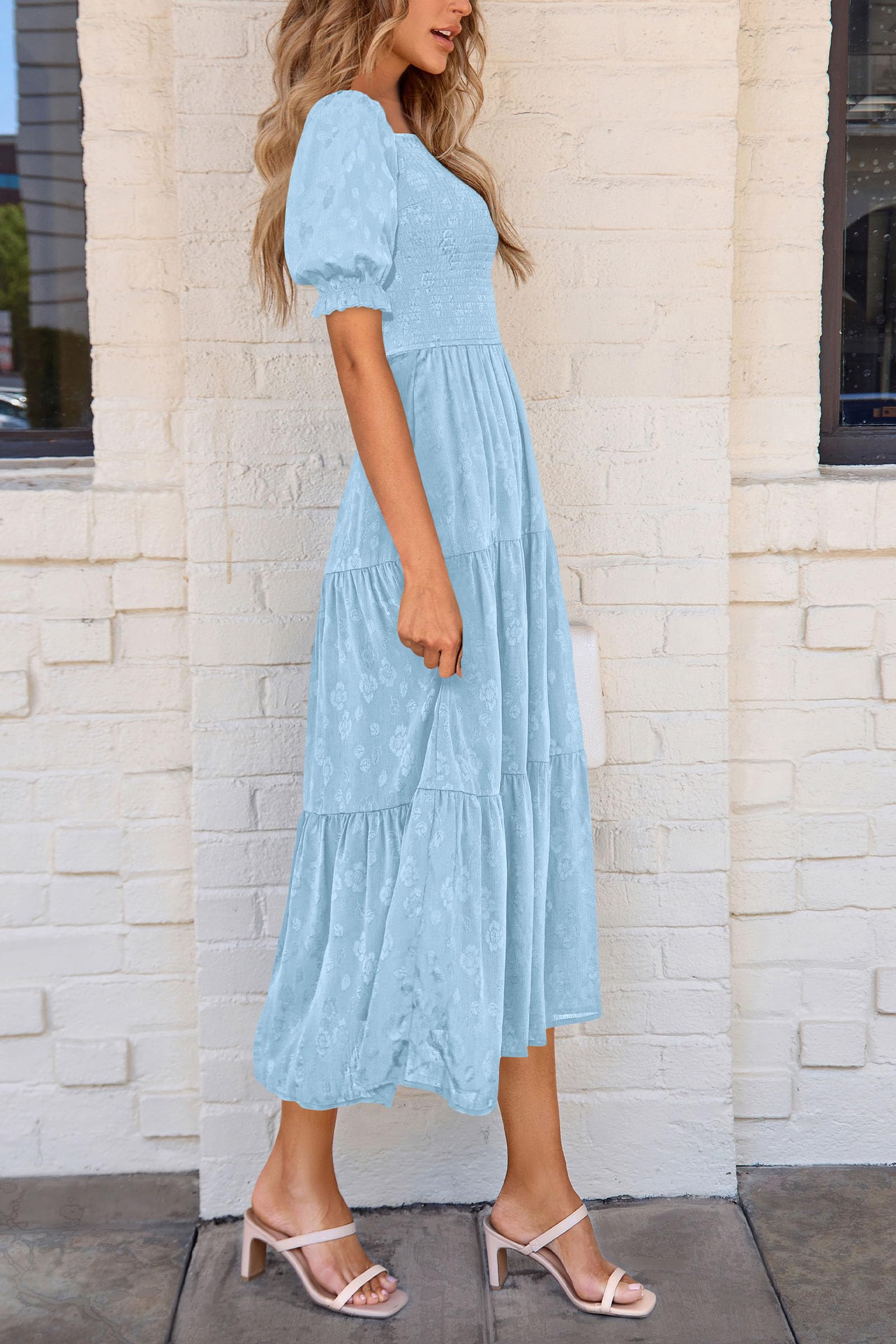Foto 7 | Vestido Midi Prettygarden Para Mujer, Estampado Floral, Estampado En Forma De A, Para Mujer - Venta Internacional.