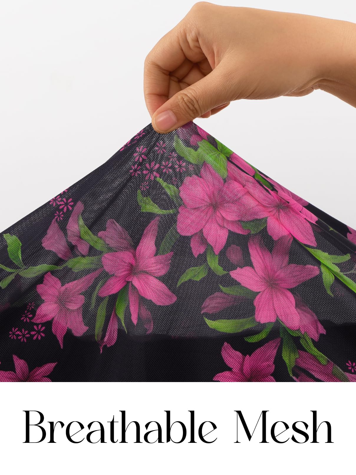 Foto 5 | Vestido Merokeety Para Mujer, De Verano, Con Estampado Floral, Cuello Cuadrado Y Dobladillo Con Volantes - Venta