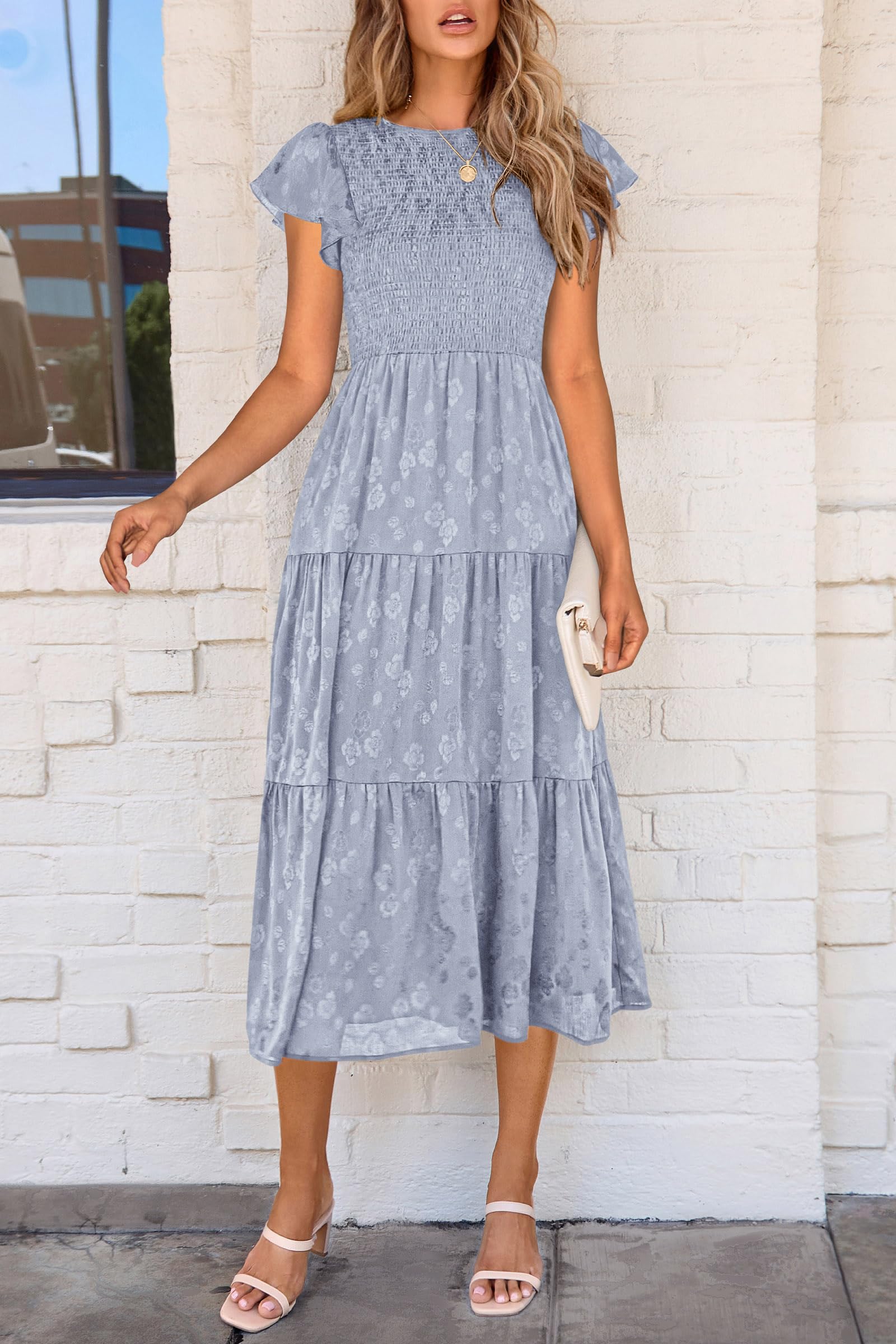 Foto 3 | Vestido Midi Prettygarden Con Estampado Floral Para Verano 2025 Para Mujer - Venta Internacional.