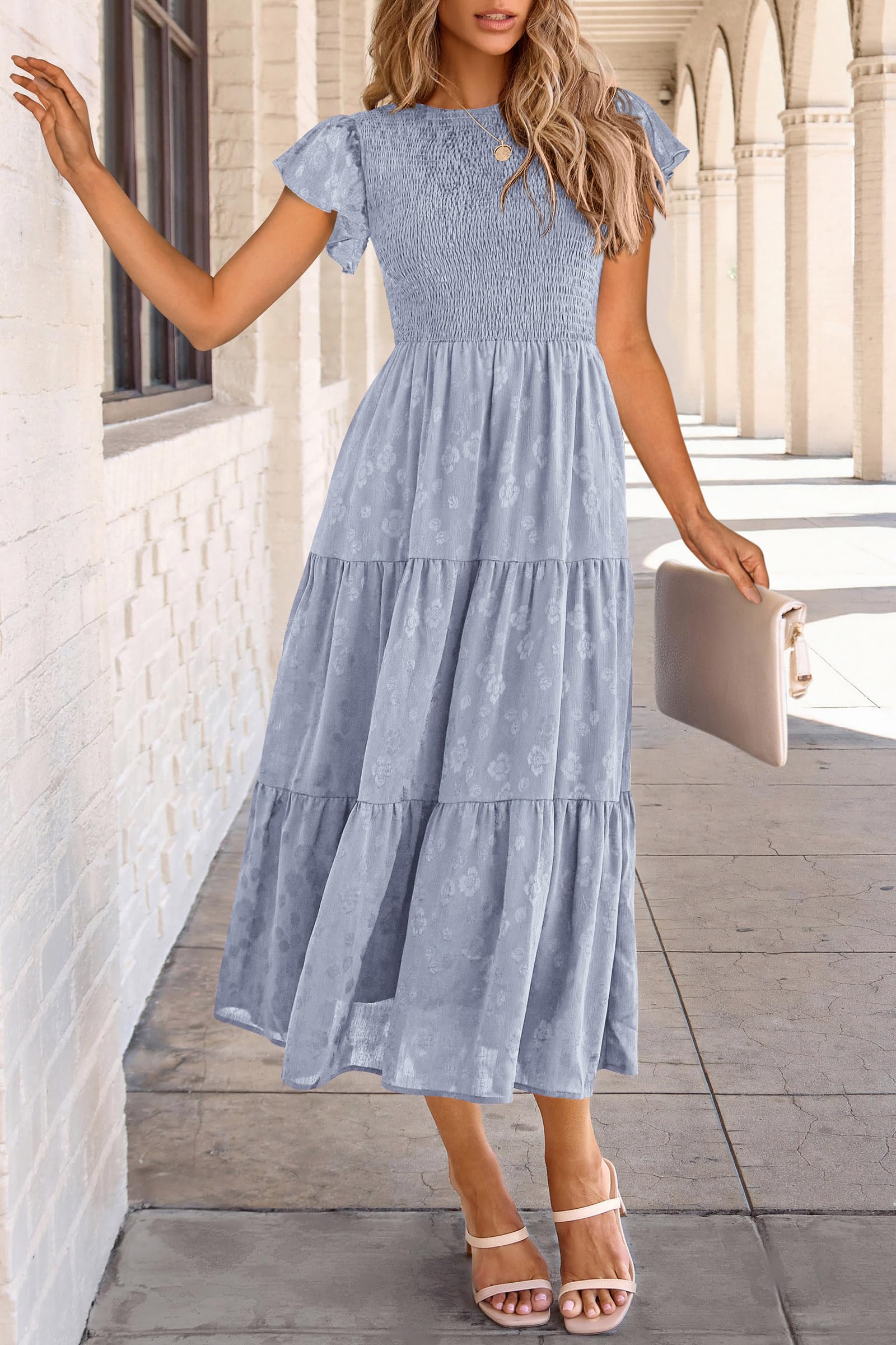 Foto 4 | Vestido Midi Prettygarden Con Estampado Floral Para Verano 2025 Para Mujer - Venta Internacional.