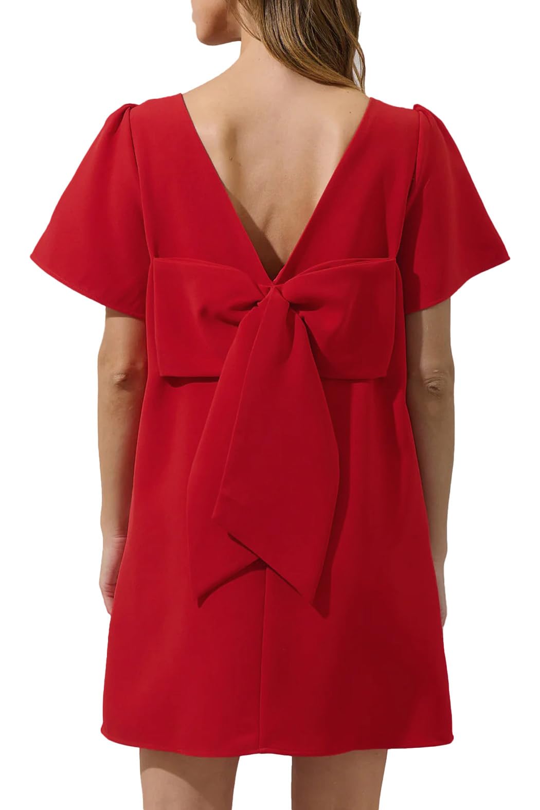 Foto 2 pulgar | Vestido Kedera Para Mujer, Cuello Redondo, Manga Corta, Casual, Rojo - Venta Internacional.