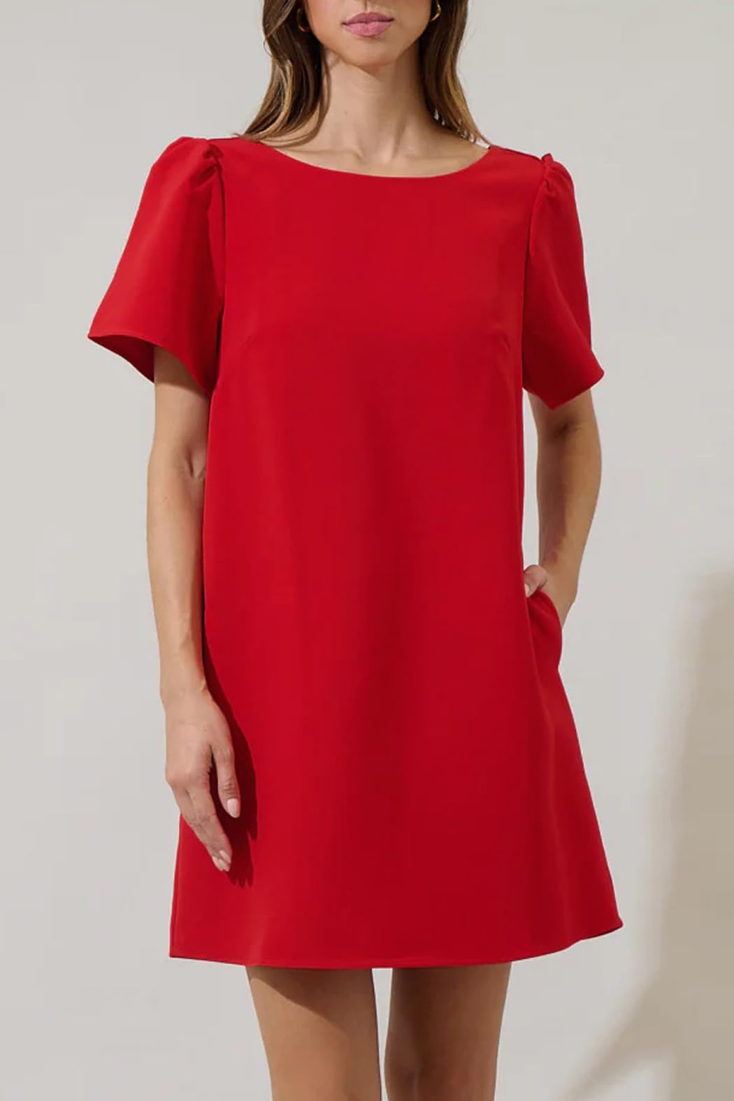 Foto 5 pulgar | Vestido Kedera Para Mujer, Cuello Redondo, Manga Corta, Casual, Rojo - Venta Internacional.