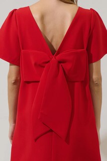 Foto 5 | Vestido Kedera Para Mujer, Cuello Redondo, Manga Corta, Casual, Rojo - Venta Internacional.