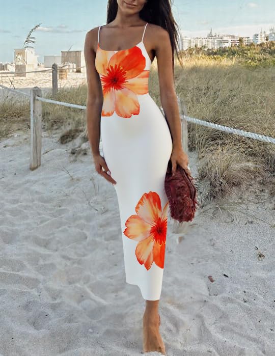 Foto 7 pulgar | Vestido Largo Zesica Para Mujer, Estampado Floral, Tirantes Finos - Venta Internacional.