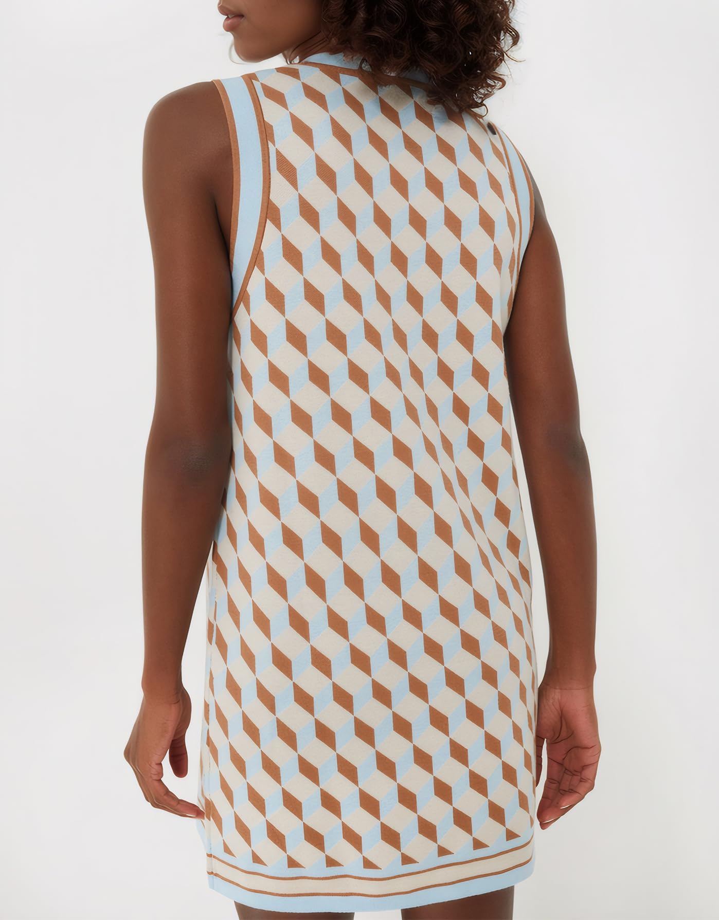 Foto 3 pulgar | Vestido De Suéter Sin Mangas Kedera 2024 Con Cuello Redondo Beige Para Mujer - Venta Internacional.