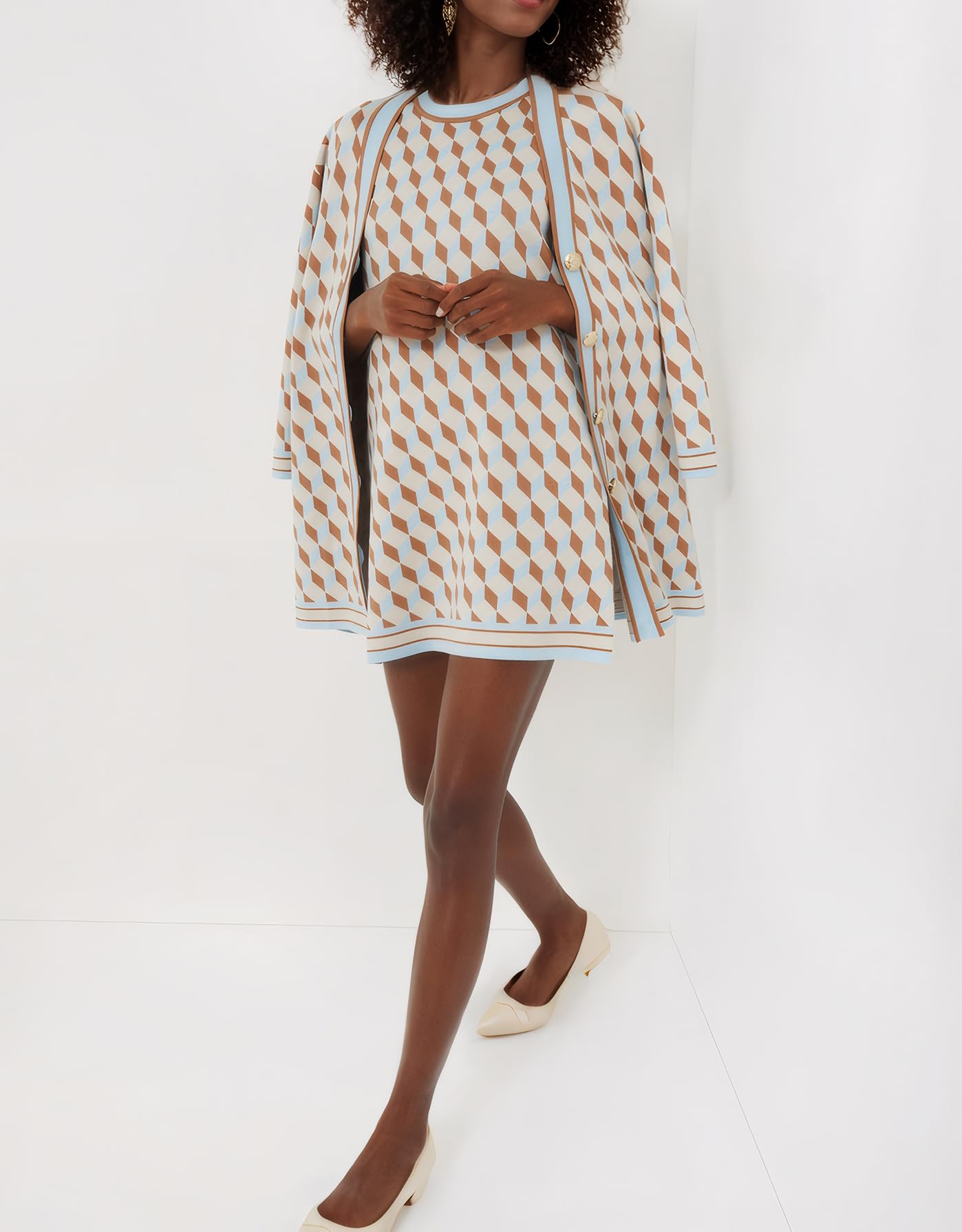 Foto 4 pulgar | Vestido De Suéter Sin Mangas Kedera 2024 Con Cuello Redondo Beige Para Mujer - Venta Internacional.