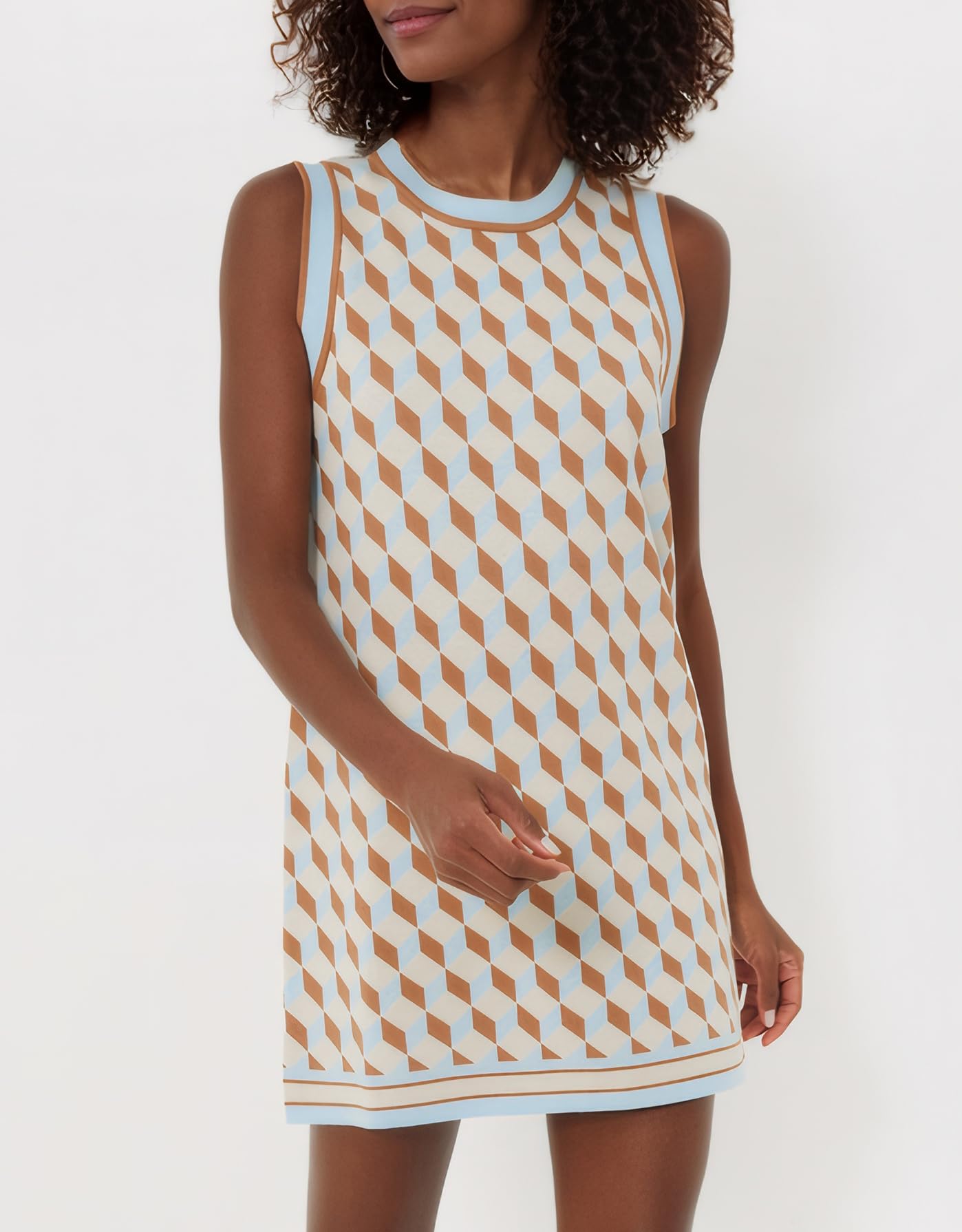 Foto 5 pulgar | Vestido De Suéter Sin Mangas Kedera 2024 Con Cuello Redondo Beige Para Mujer - Venta Internacional.